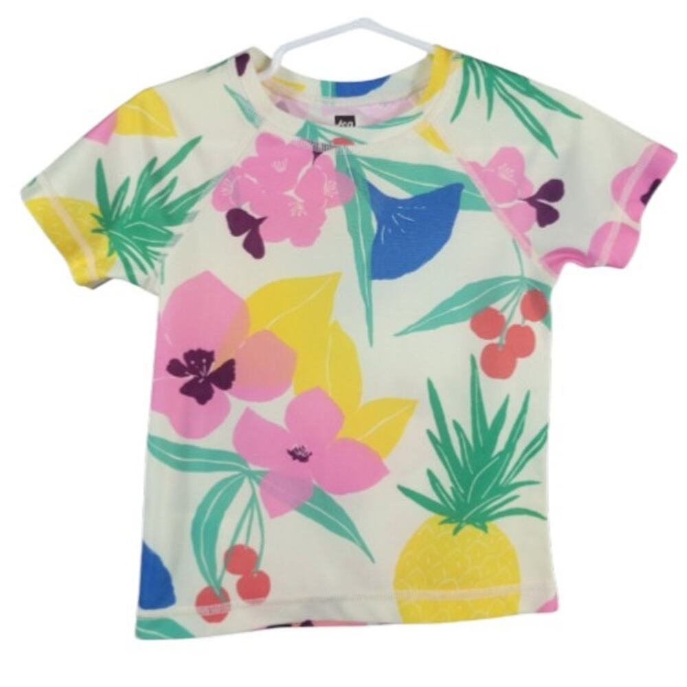 Tea Collection Shore Enough Rash Guard Floral Size 3